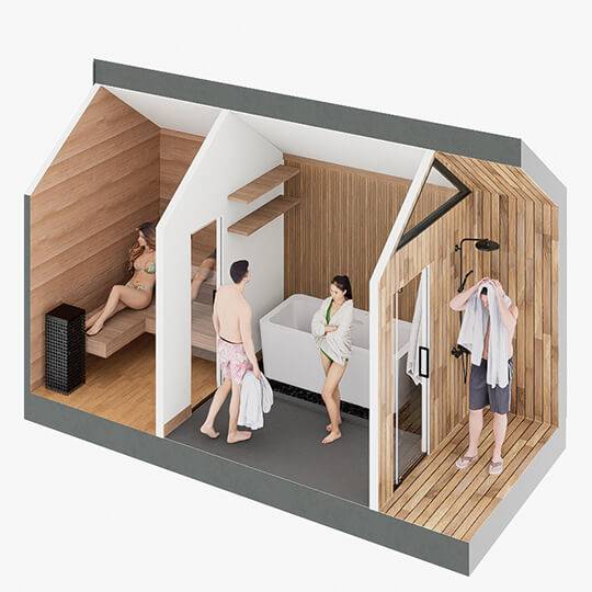 Sweaty Yeti Sauna Plunge &mdash; outdoor sauna and cold plunge under one roof (official brand visualization)